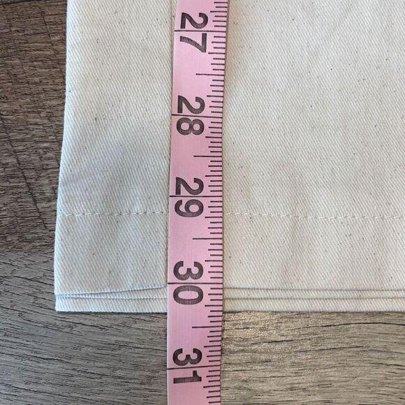 Papermoon Womens High Rise Elastic Waist Wide Leg Cargo Pants Cream Beige Small - Picture 9 of 9